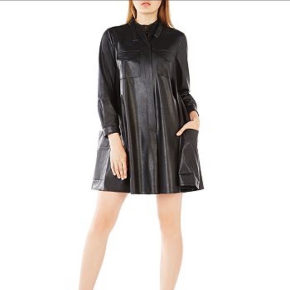 BCBGMaxAzaria Emilee Shirt Dress Black Size XXS